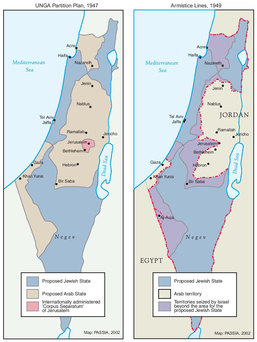 Passia Maps Palestine The Unga Partition Plan 1947 The