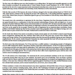 A Palestinian View - Miles Apart Over the Same City