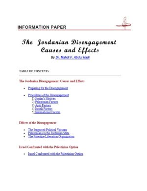 Jordanian Disengagement: Causes and Effects
