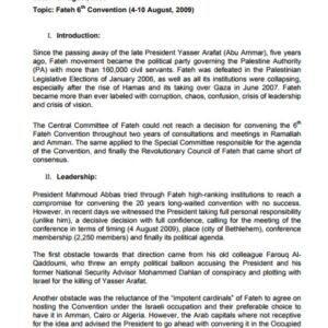 A Memo on Fateh Convention