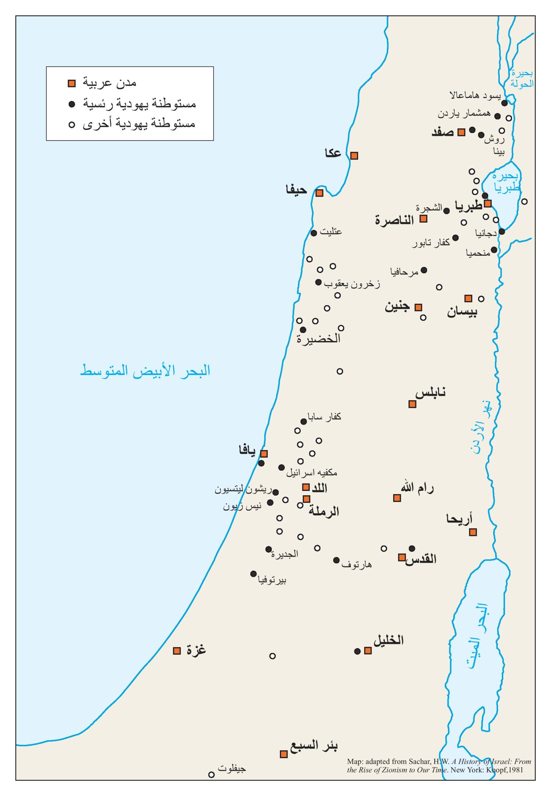 البلدات العربية والمستوطنات اليهودية في فلسطين، 1881 – 1914