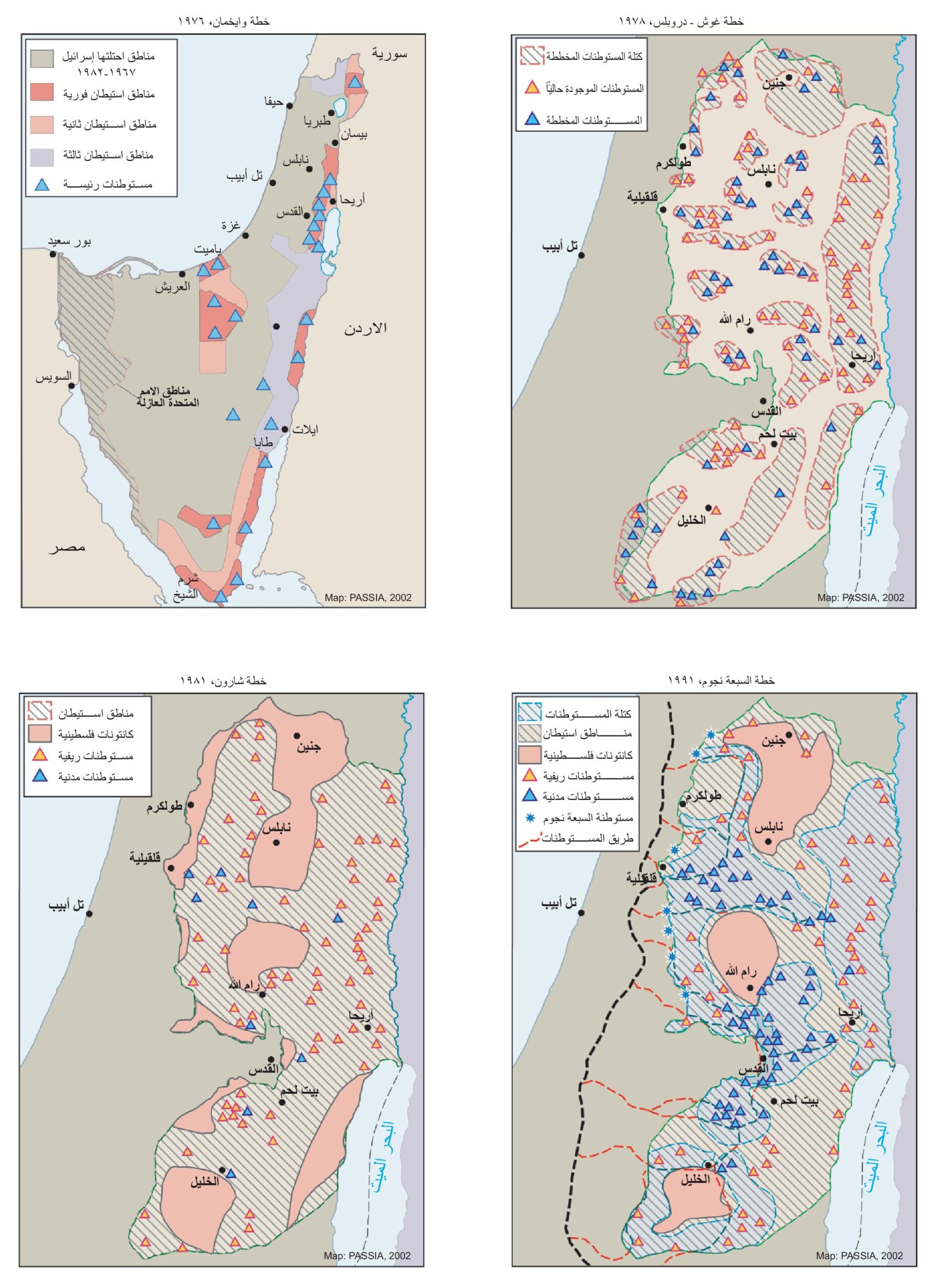 خطط الاستيطان الإسرائيلية الشاملة، 1976 – 1991