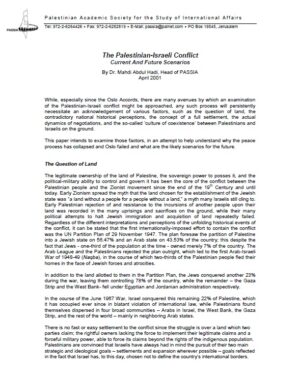 The Palestinian-Israeli Conflict: Current and Future Scenarios